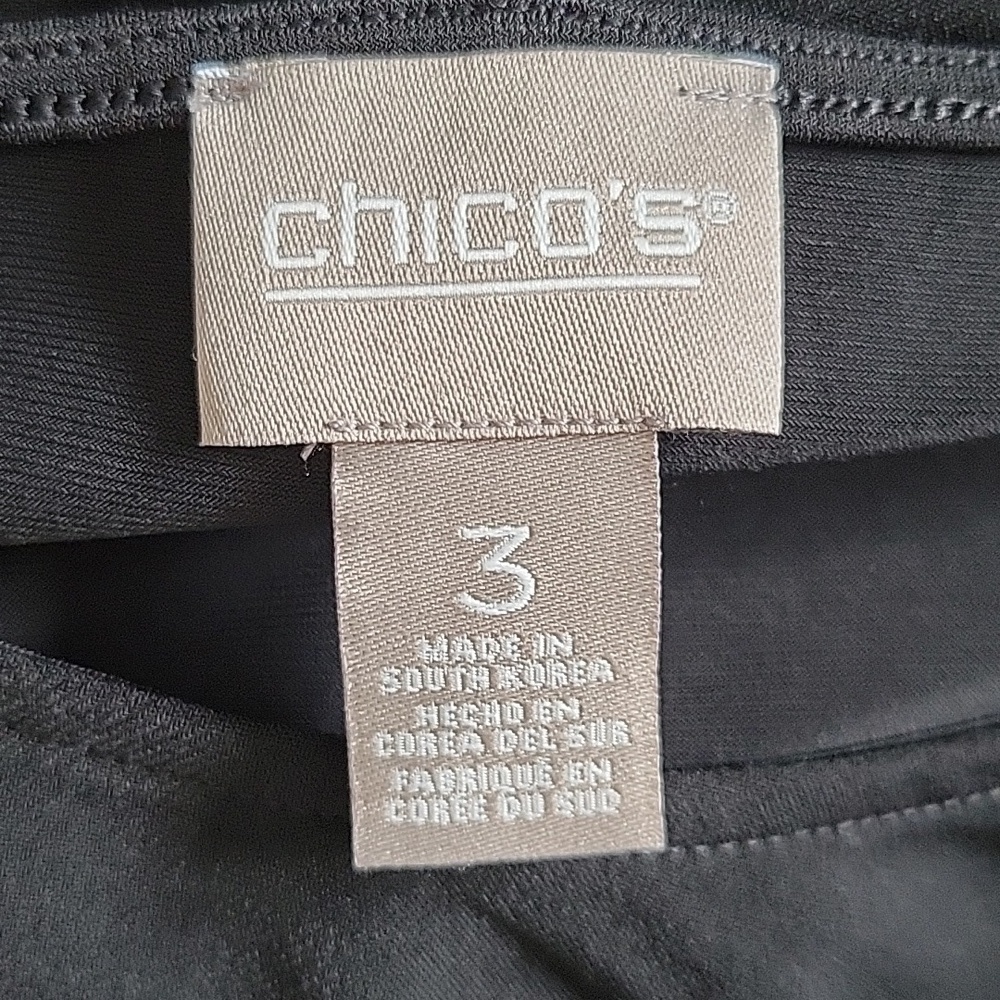Chico's Black A-line Knit Short Sleeve Casual Dress Size‎ XL - Picture 6 of 8